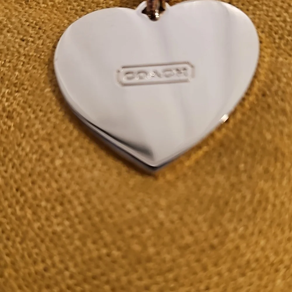 Coach Fuscvia Pink & Gold Heart Keychain Charm